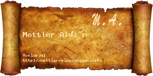 Mettler Alán névjegykártya